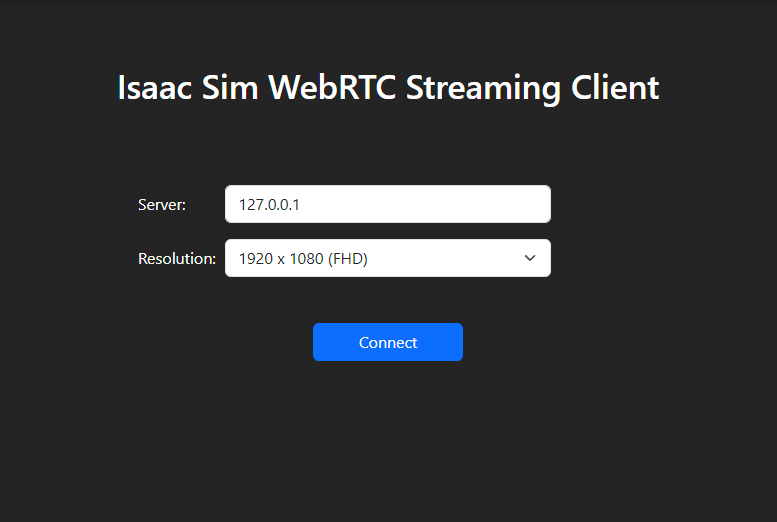 Isaac Sim WebRTC Streaming Client